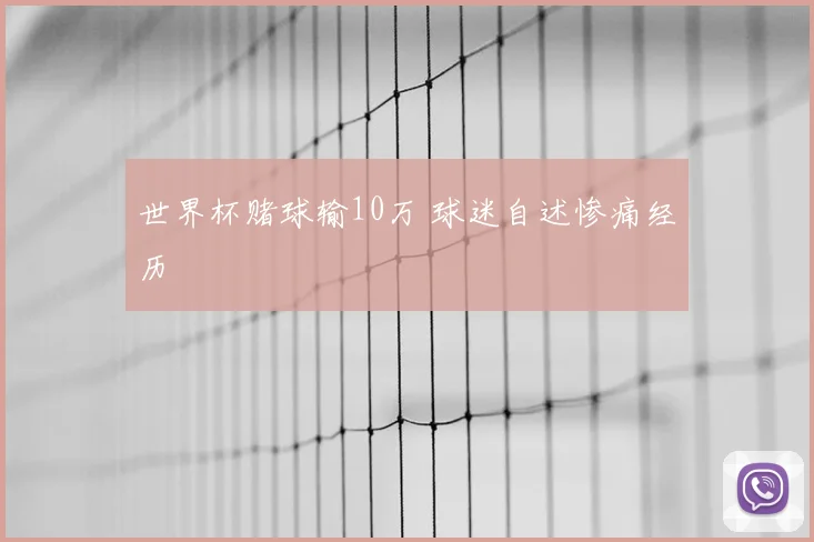 世界杯赌球输10万 球迷自述惨痛经历